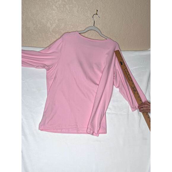 Quaker Factory womens size 1X tunic pink fireflies butterflies pastel - Picture 6 of 11